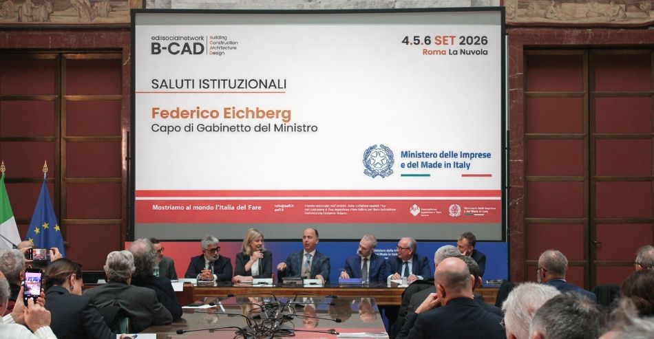 Un momento della presentazione di B-CAD 2026 al Ministero delle Imprese e del Made in Italy Un momento della presentazione di B-CAD 2026 al Ministero delle Imprese e del Made in Italy
