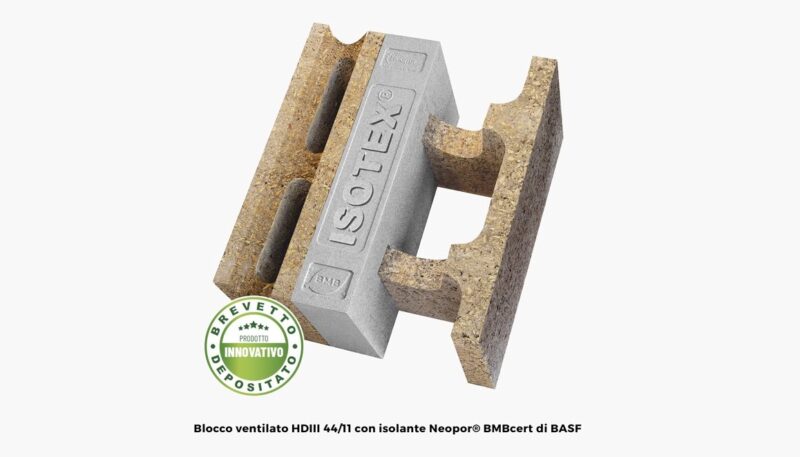 Isotex AIR: blocco cassero in legno cemento con ventilazione integrata