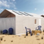 Progettato un centro accoglienza profughi in cemento arrotolabile