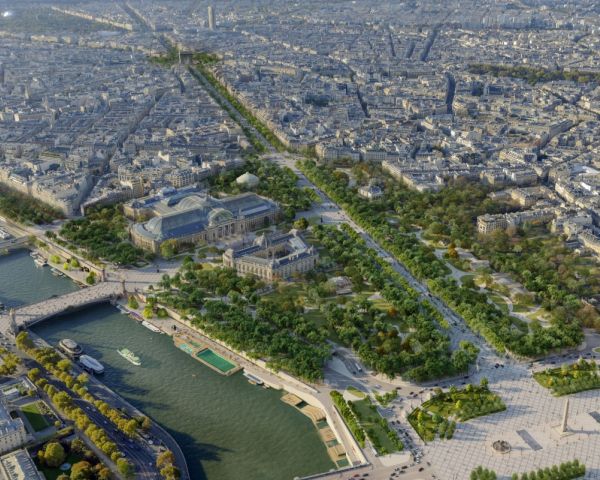 Gli Champs-Élysées si trasformano in un grande giardino pubblico
