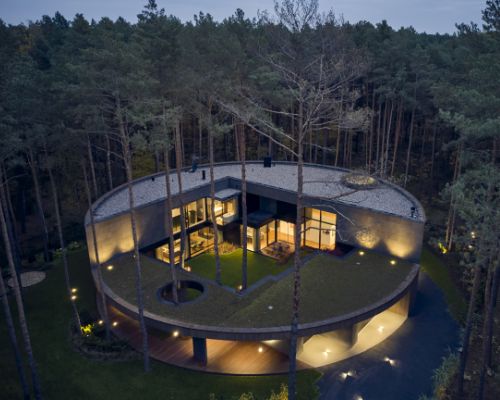 Circle wood: la casa circolare in legno che sembra un tronco d’albero