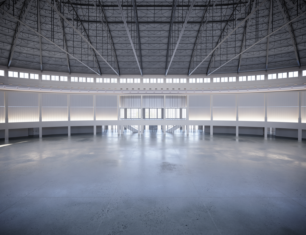 Render del lato lungo dell’edificio CityOval a Milano