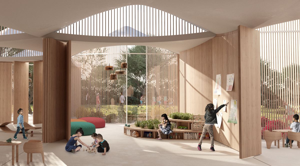 Interno Corte degli Ulivi, a Mosciano Sant'Angelo la scuola dell'infanzia che diventa villaggio per bambini Interno Corte degli Ulivi, a Mosciano Sant'Angelo la scuola dell'infanzia che diventa villaggio per bambini