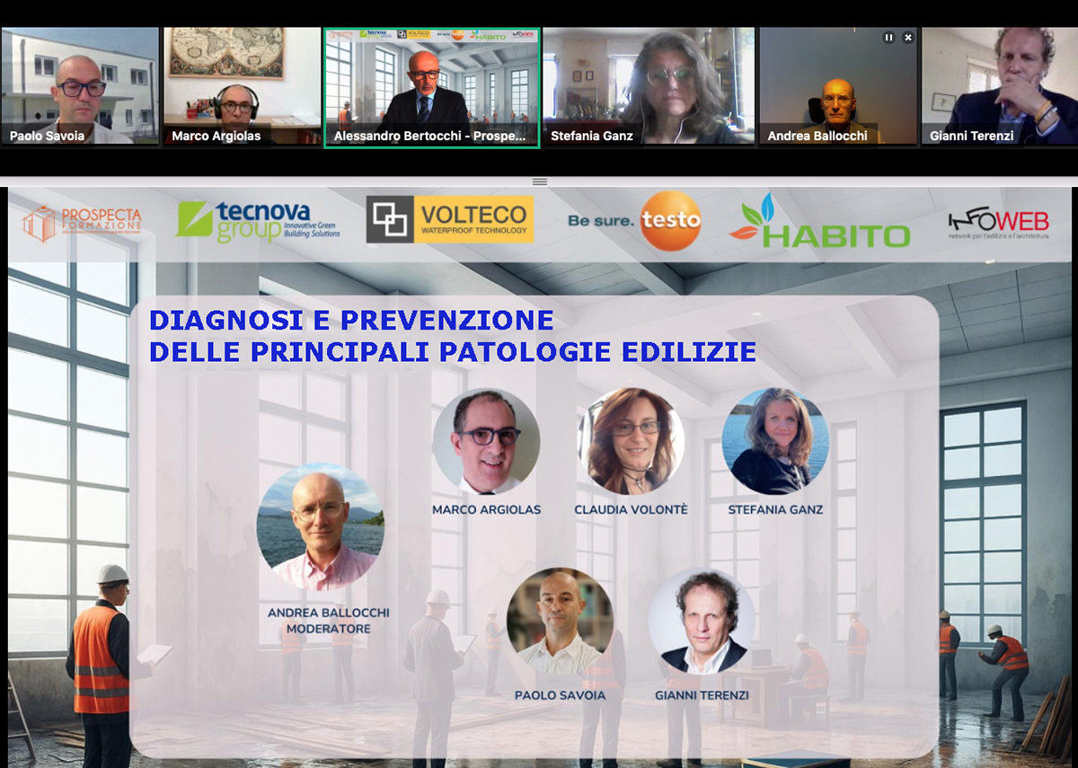 Convegno Diagnosi e prevenzione delle principali patologie edilizie”, organizzato da Prospecta Formazione – Infoweb.