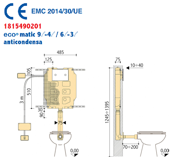 Disegno tecnico cassetta di scarico Eco Matic