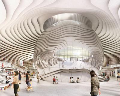 La biblioteca futuristica Tianjin Binhai Library progettata da MVRDV