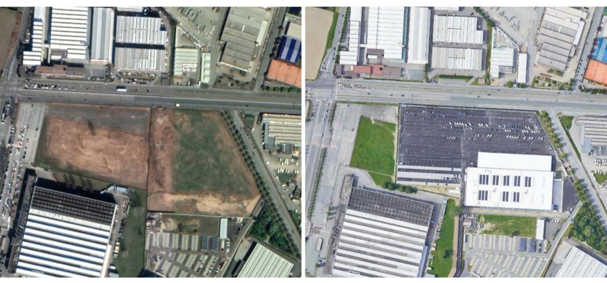 Comune di Grugliasco (TO): costruzione di un fabbricato e di un piazzale/parcheggio (circa 3 ettari), tra il 2020 e il 2021 (SNPA)