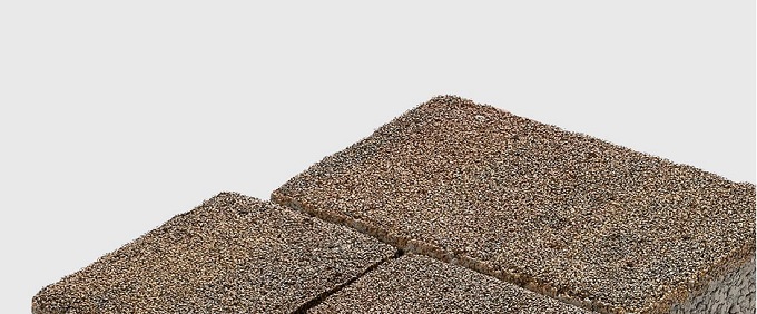 Masselli e lastre effetto pietra per pavimentazioni drenanti