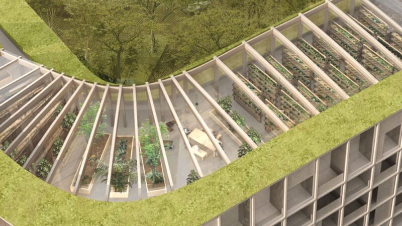 Living Landscape, edificio a 0 emissioni con fattoria su tetto