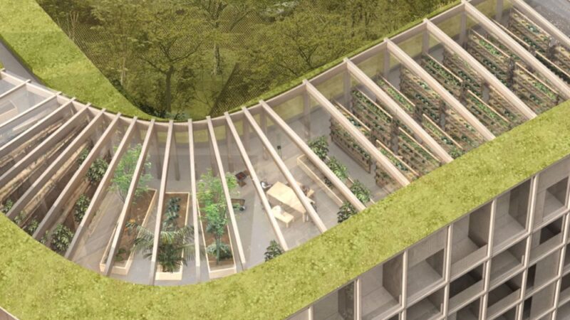 Living Landscape, edificio a 0 emissioni con fattoria su tetto Living Landscape, edificio a 0 emissioni con fattoria su tetto