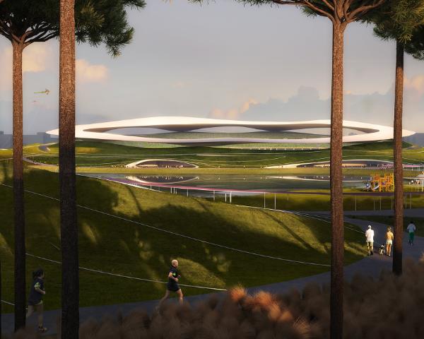 La Cina avvia i lavori del campus sportivo dall’aspetto extraterrestre