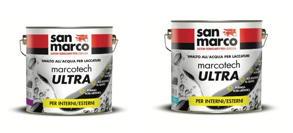 Marcotech Ultra AU 40 e Marcotech Ultra 10 sono le due finiture disponibili del nuovo smalto idrosolubile di San Marco