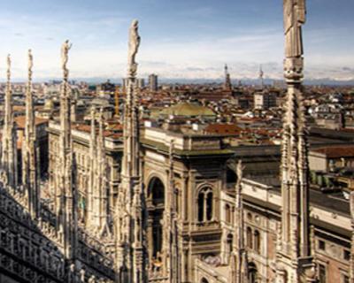Vista della città di Milano dal Duomo