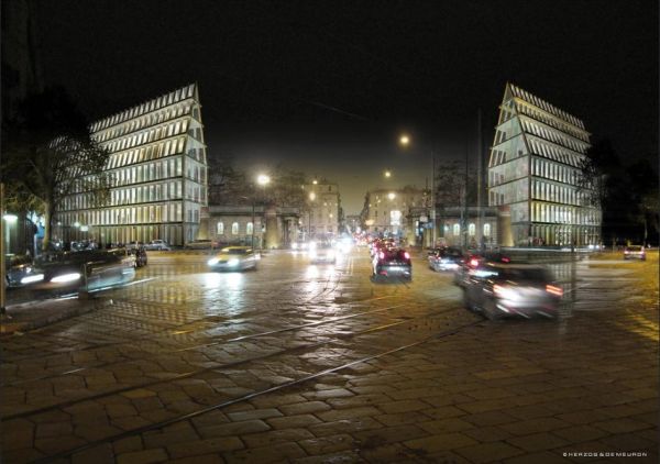 Milano accoglie il Museo della Resistenza. Rendering, vista di notte