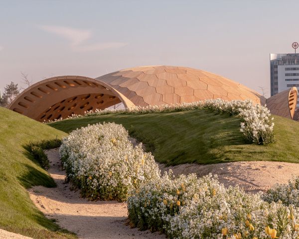 Un padiglione in legno ispirato allo scheletro dei ricci di mare