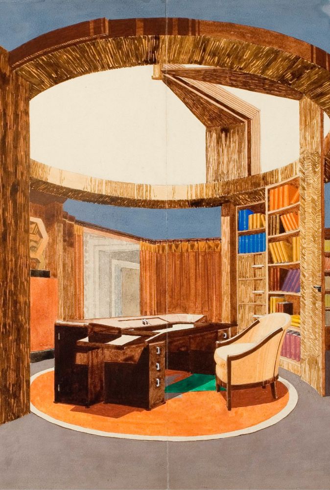Pierre Chareau, Bureau-bibliothèque des appartements intimes d’une Ambassade française à l’Exposition Internationale de 1925 Pierre Chareau, Bureau-bibliothèque des appartements intimes d’une Ambassade française à l’Exposition Internationale de 1925
