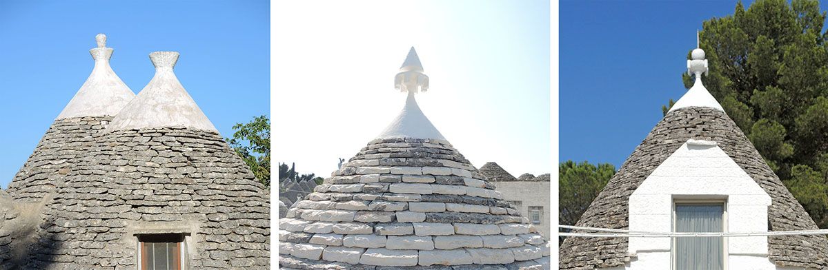 Differenti pinnacoli del trullo pugliese Differenti pinnacoli del trullo pugliese