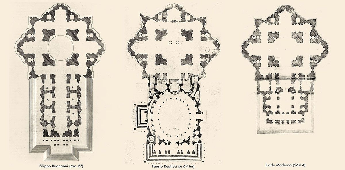 Ipotesi di Carlo Maderno di completamento della basilica di San Pietro