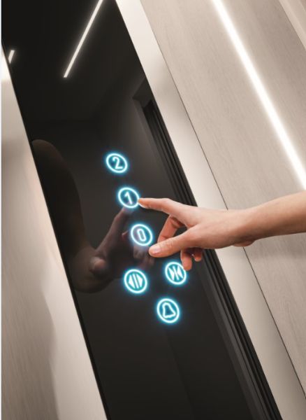 La pulsantiera di design dell'ascensore Home Lift E20 di Vimec