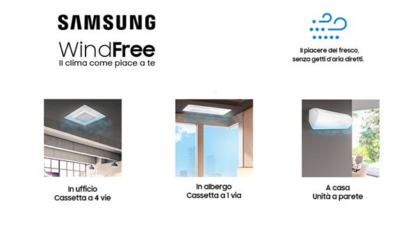 Climatizzazatore Windfree di Samsung senza getto diretto d'aria