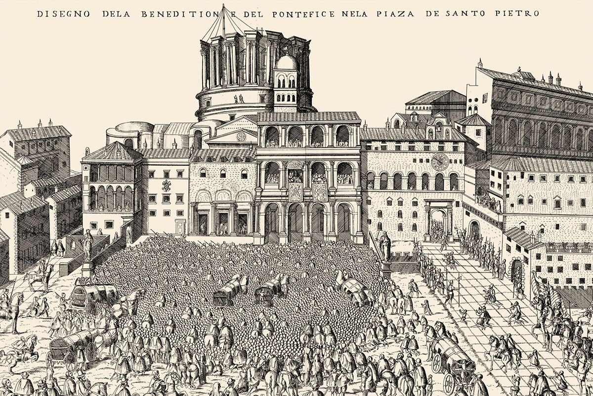 La Basilica di San Pietro in costruzione, 1555