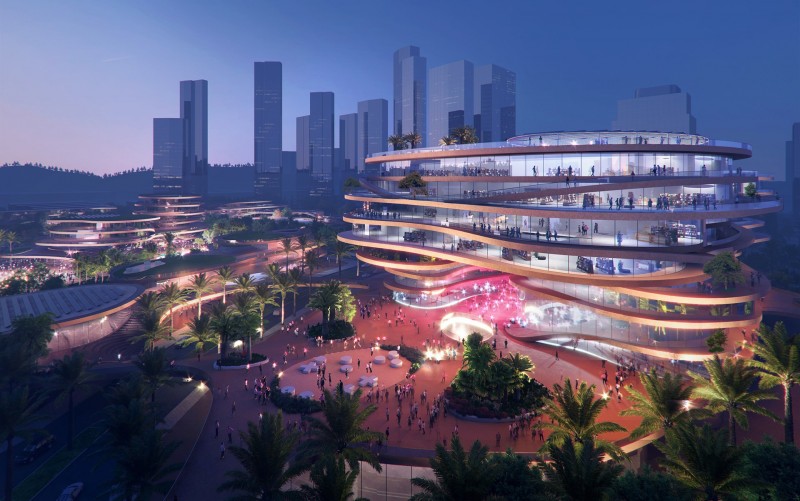 Shenzhen Terraces, quartiere urbano sostenibile con linee orizzontali