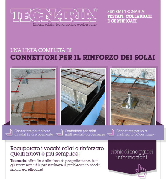 Rinforzo per solai con connettori e calcestruzzo collaborante