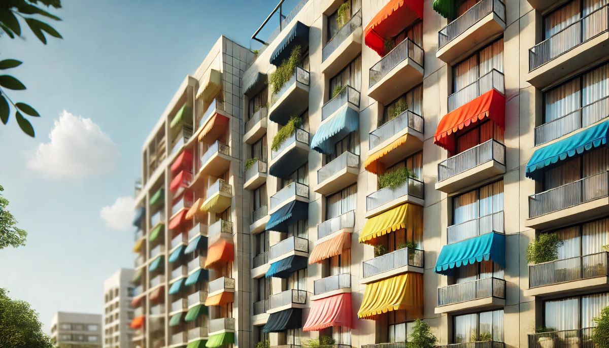 Tende da sole in un condominio, chi sceglie il loro colore