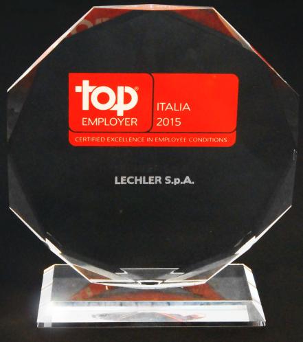 Lechler premiata al “Top Employers Italia 2015”