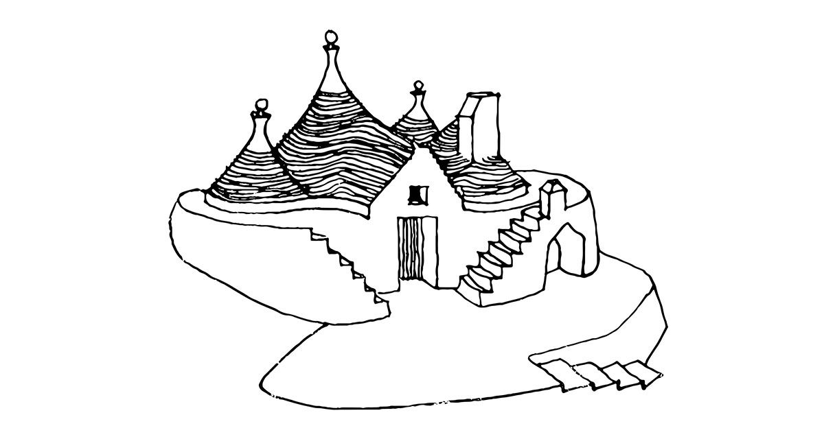 Disegno di un tipico trullo pugliese Disegno di un tipico trullo pugliese